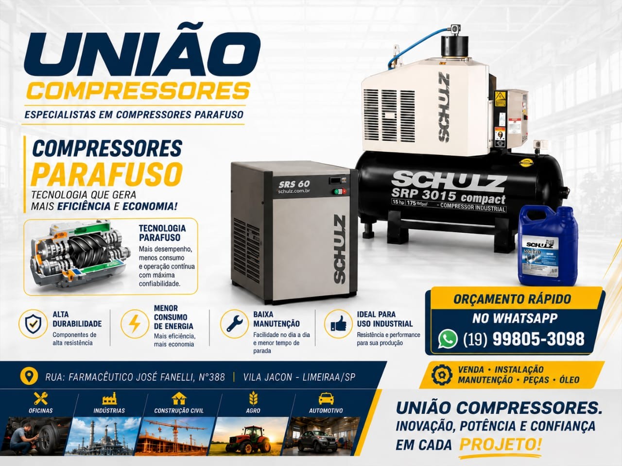 Banner utilizado no site publicado da União Compressores